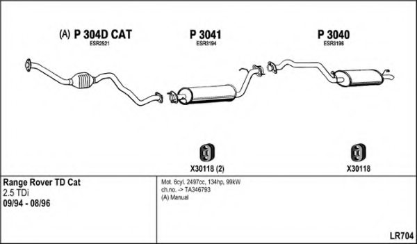 FENNO LR704 Exhaust System